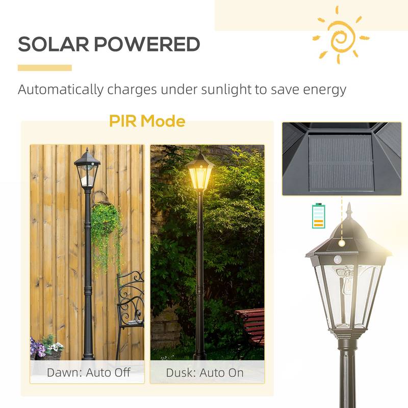 Outsunny Solar Vintage Lamp: Smart, Stylish Lighting for Outdoors!