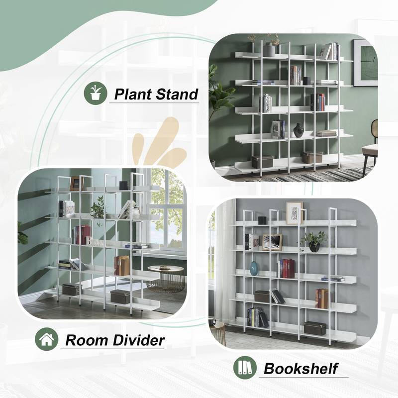 Vintage Industrial 5-Tier Bookshelf