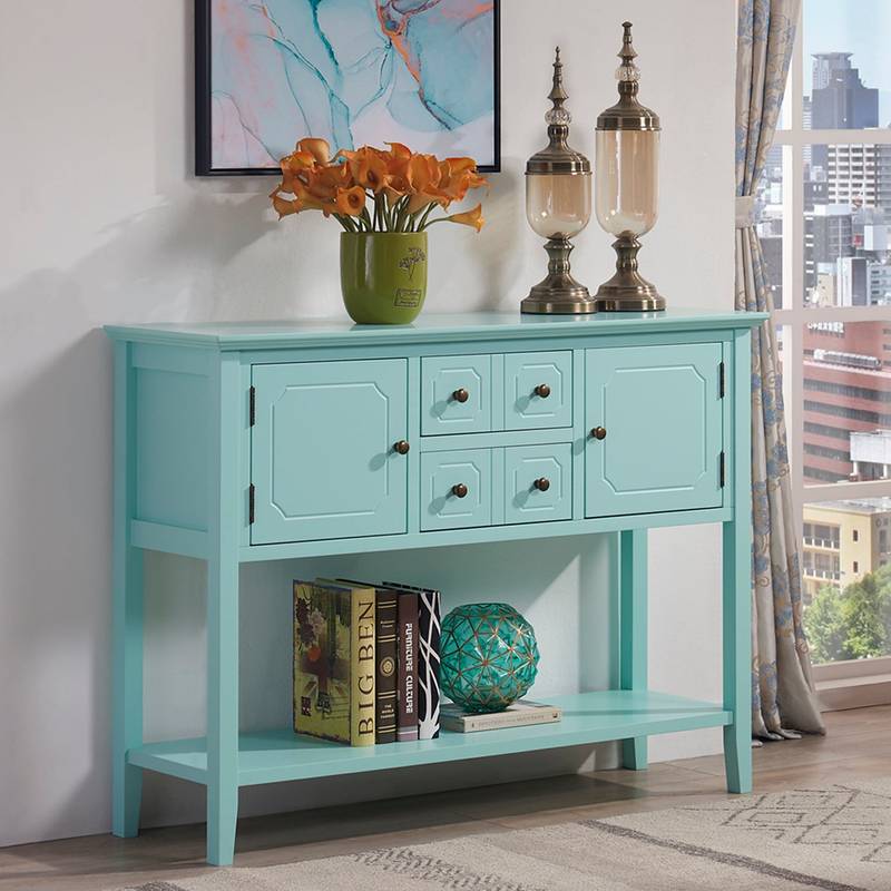 Chic Aqua Sideboard Buffet Cabinet