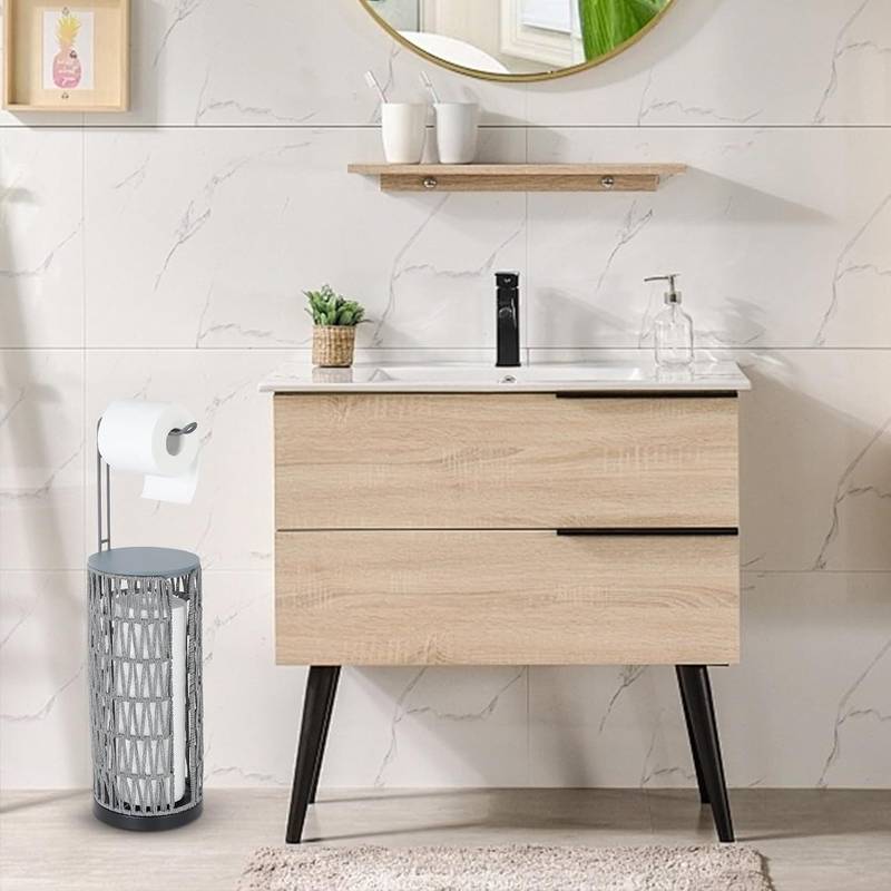Chic Boho Toilet Paper Stand with Storage