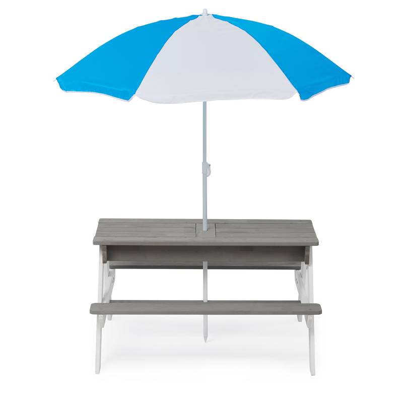 Fun & Play Kids Picnic Table with Umbrella and Sand & Water Area