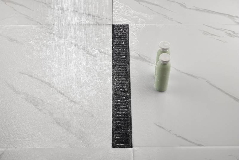 Sleek Linear Shower Drain with Easy-Clean Grate and Hair Strainer