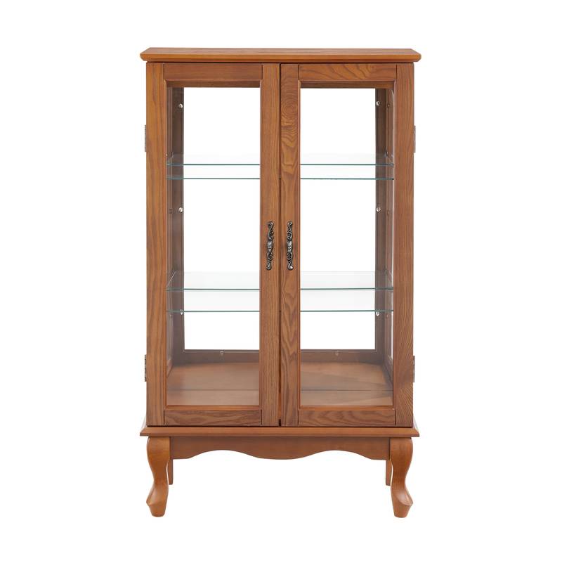Elegant Lighted Curio Cabinet with Adjustable Shelves