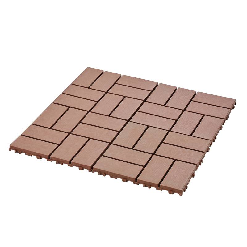 Outdoor Deck Tiles - Easy Interlocking Patio Flooring in Brown