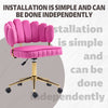 Chic Velvet Office Chair in Rose Red