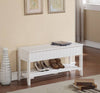 Chic White Wooden Shoe Bench with Storage