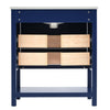 Navy Chic Bathroom Vanity with Open Storage