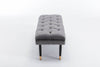Chic Velvet Tufted Bench with Metal Legs