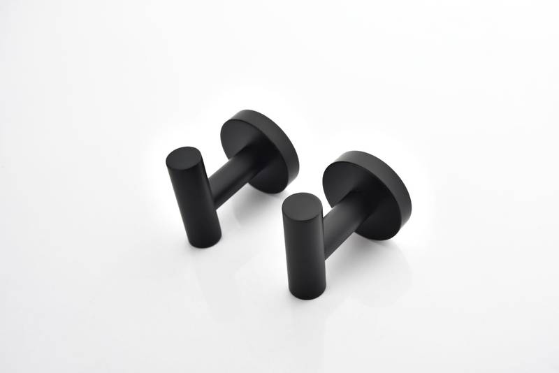 Sleek Black Wall Hooks - No Drill, Stylish & Functional!