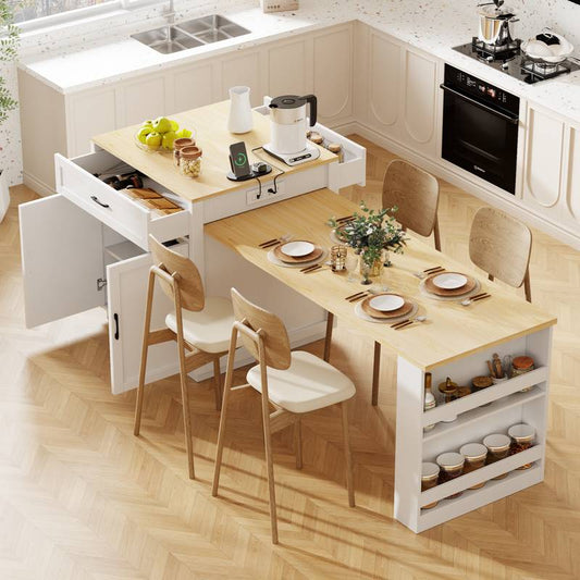 Charming Kitchen Island & Dining Table Combo