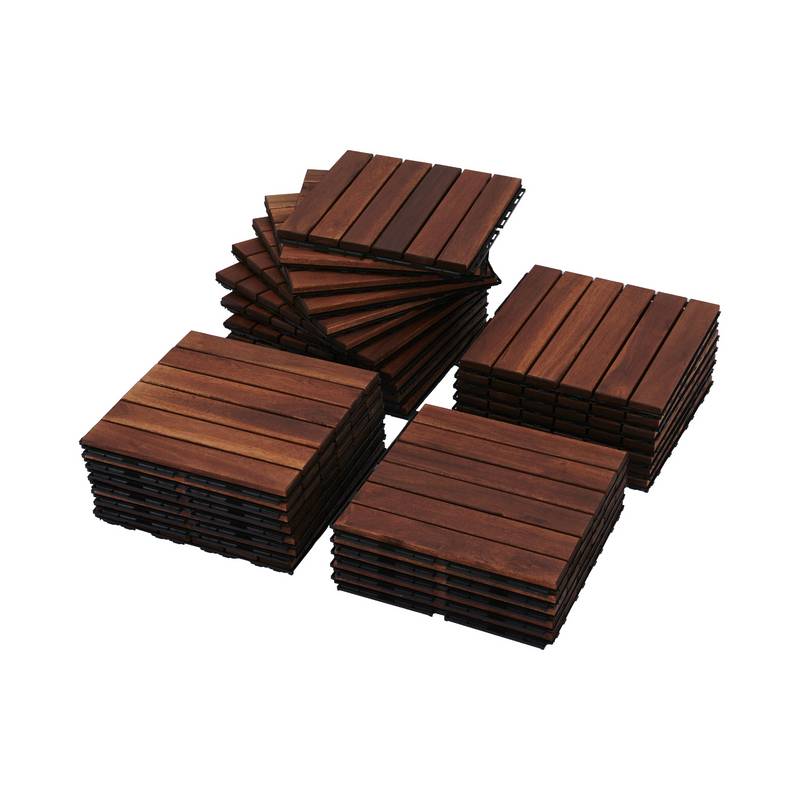 Acacia Interlocking Deck Tiles - Stylish Outdoor Flooring