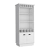 Chic White Bar Cabinet with Wine Rack & Storage Shelves