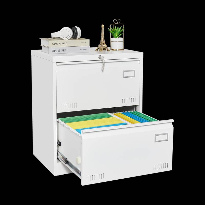 Secure Sleek Filing Cabinet - Stylish 2-Drawer Organizer