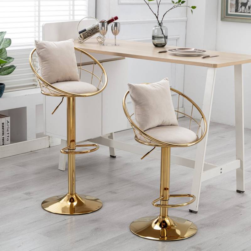Chic Velvet Bar Chairs - Gold Elegance & Style!