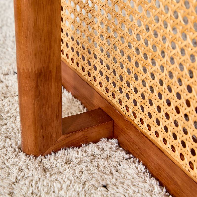 Walnut Rattan-Inspired Tea Table