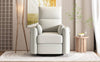Cozy Beige Swivel Rocker Recliner with Pillows