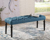 Cozy Blue Tufted Dining Bench