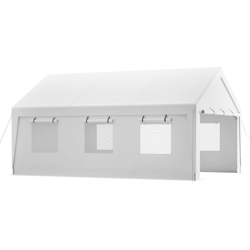 All-Weather Steel Carport Canopy with Removable Walls