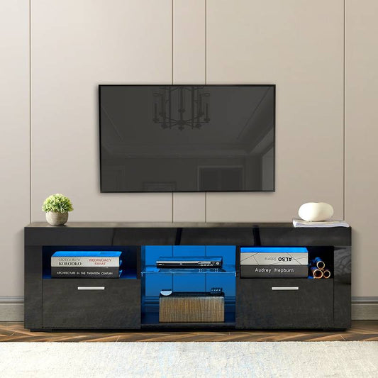 Sleek Black LED TV Stand for Any Room