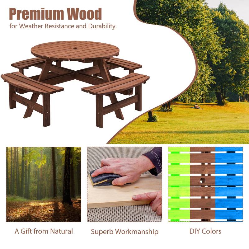 Spacious Wooden Picnic Table for Outdoor Fun