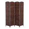 Chic Brown Wicker Privacy Screen Divider