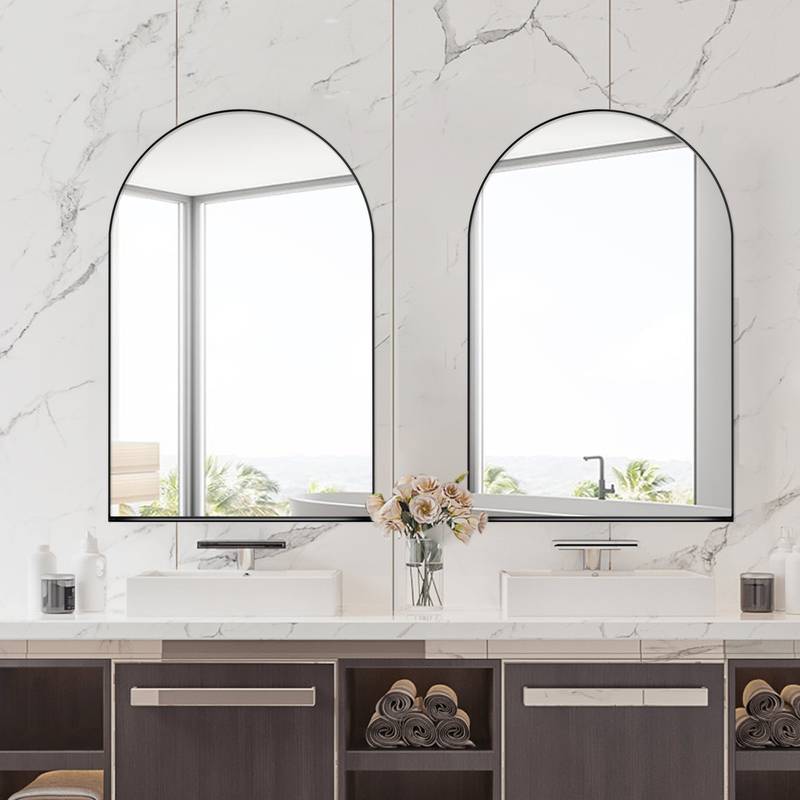 Sleek Arched Medicine Cabinet with Mirror & Adjustable Shelves