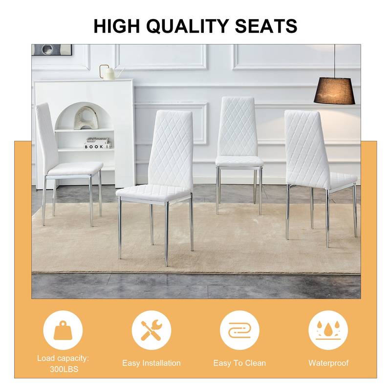 Chic Glass Dining Set with Stylish Chairs