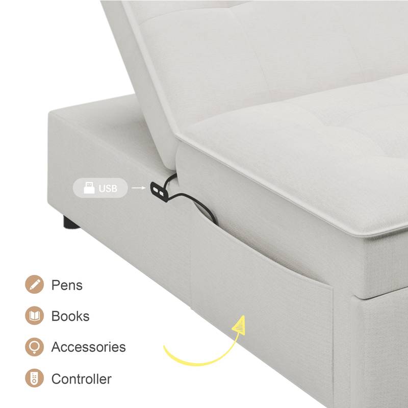 Versatile Sofa Bed with Storage and USB Port