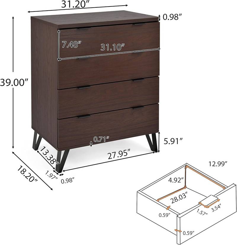 Spacious 4-Drawer Dresser