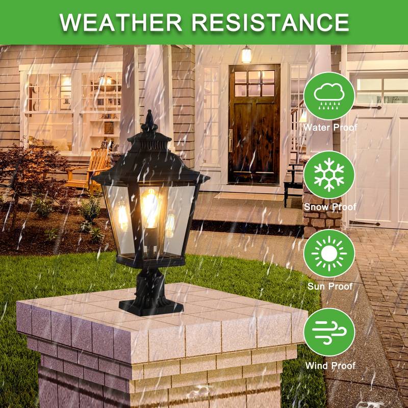 Illuminate Your Outdoors: Versatile Glass Column Lights (Set of Two)