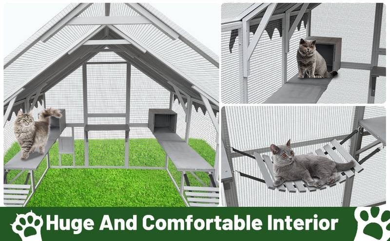 Cozy Outdoor Cat Oasis with Waterproof Roof