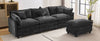 Chic L-Shape Chenille Sofa with Ottoman & Pillows
