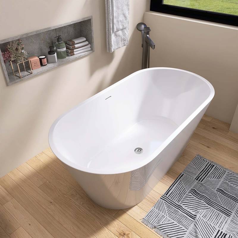 Luxurious Oval Soaking Tub with Modern Features