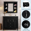 Sleek Black Bathroom Vanity with Mirror & Soft-Close Storage