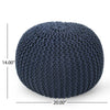 Navy Knitted Cotton Pouf