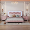 Pink Dream Bedroom Set with LED Bed and Nightstands