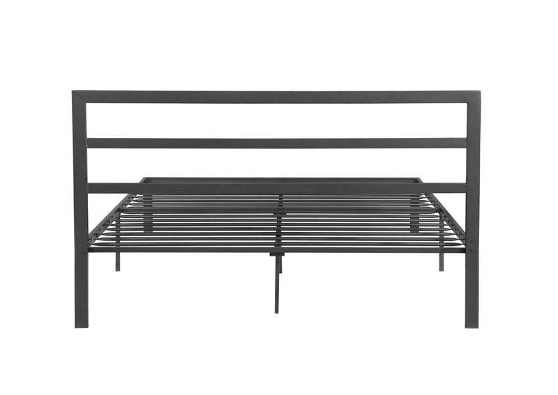 Chic Charcoal Queen Bed Frame with Headboard