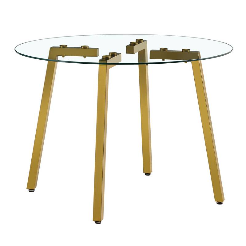 Chic Glass & White Chair Dining Set