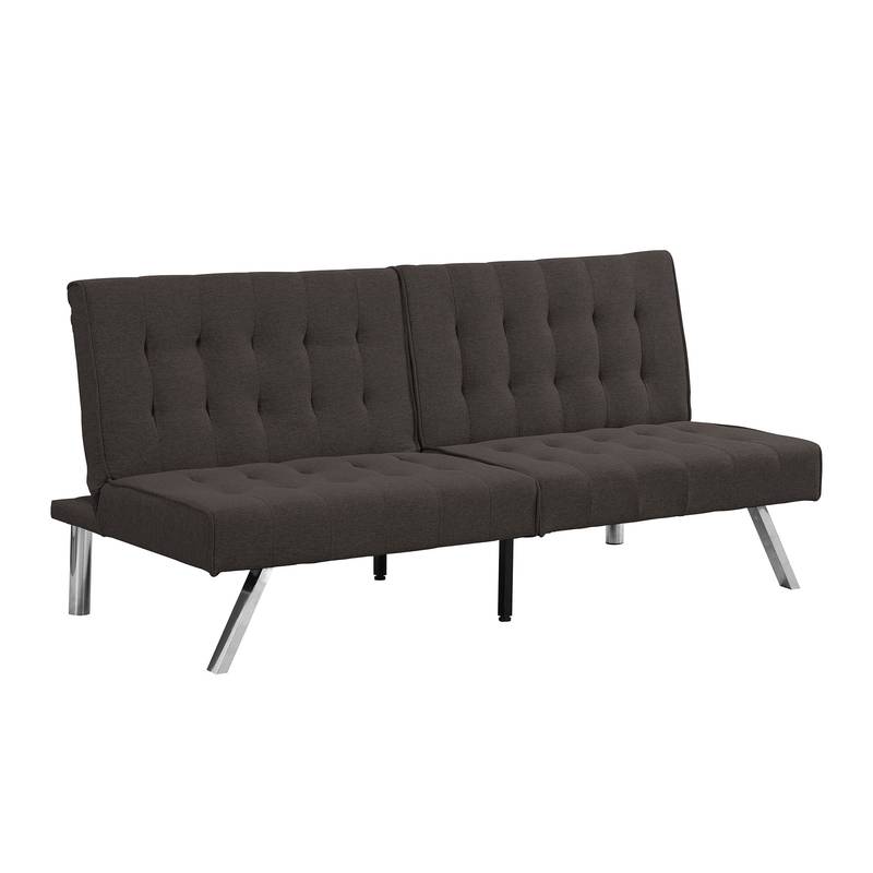 Espresso Futon Sofa Bed with Stylish Wood Frame