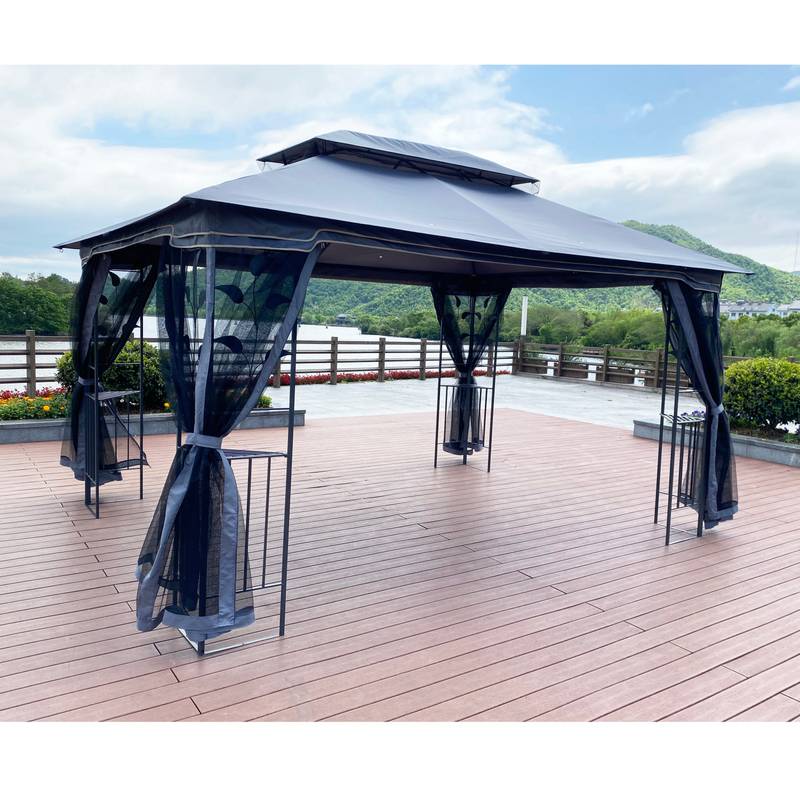Cozy Outdoor Gazebo with Ventilated Roof & Mosquito Net