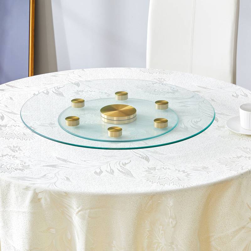 Gold Touch Rotating Glass Tray