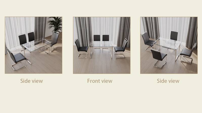 Elegant Glass Dining Set for Four