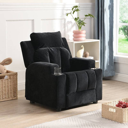 Cozy Kids Recliner with Cup Holders and Footrest