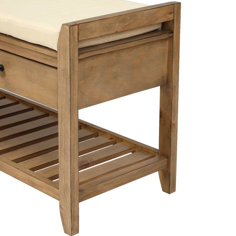 Cozy Storage Bench with Shoe Rack and Drawers