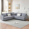Comfy Corner Grey Sofa with Support Pillows