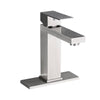 Sleek Stainless Steel Bathroom Faucet with Deckplate and Drain