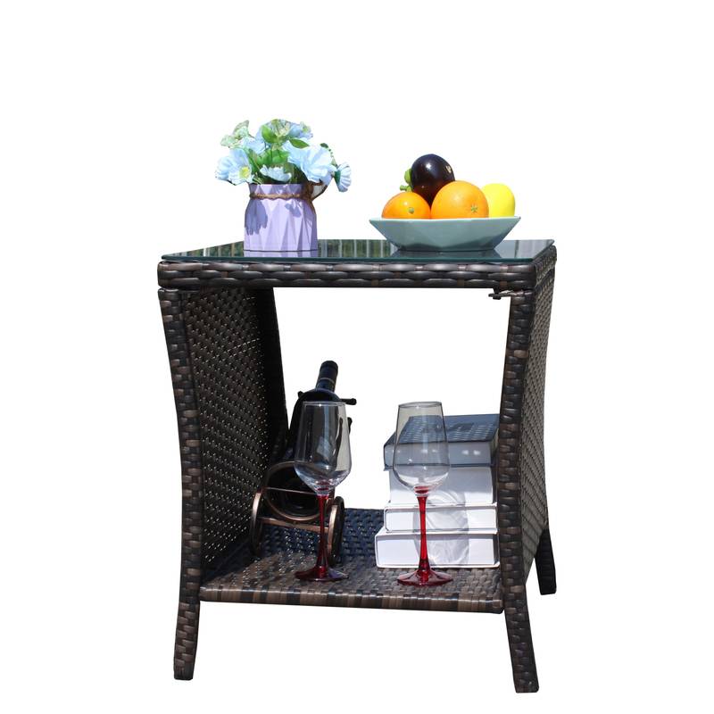 Chic Glass-Top Patio Coffee Table