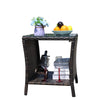 Chic Glass-Top Patio Coffee Table