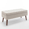 Cozy Off-White Storage Bench