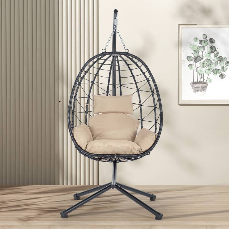 Cozy Hanging Egg Chair with Stand